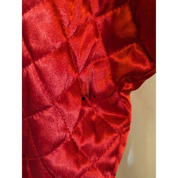 Vintage Victorias Secret Quilted Red Satin Robe With Tie Belt M READ - Picture 5 of 8